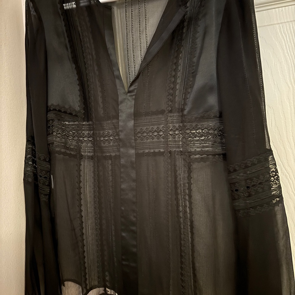 BCBGMaxAzria Black Sheer Top